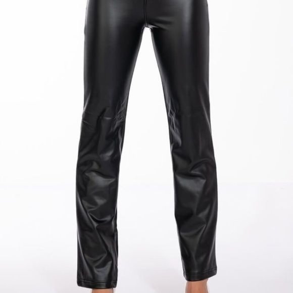 Miz Boot Cut Vegan Leather High Rise Stretch Pants 7 9 11 13 - Picture 8 of 14